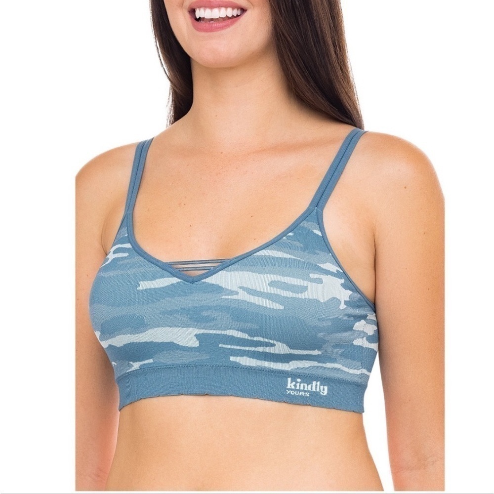 Kindly Yours caged v-neck sustainable seamless camo bralette size XL